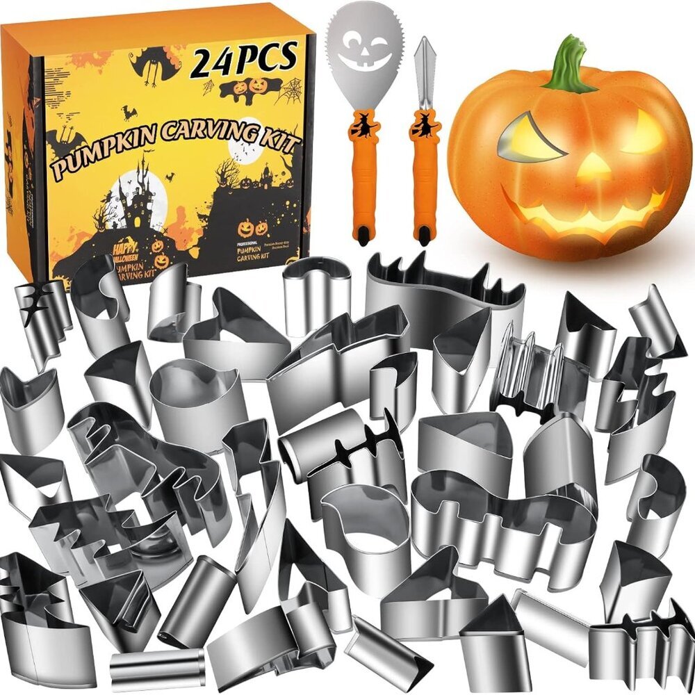Pumpkin Carving Kit Halloween, Safe and Easy Pumpkin Carving Set for Kids, DIY S
